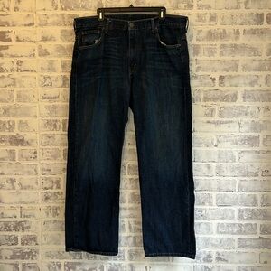Levi’s Men’s 569 Dark Wash Denim Jeans W38 x L32 Loose Fit Straight Leg Jean